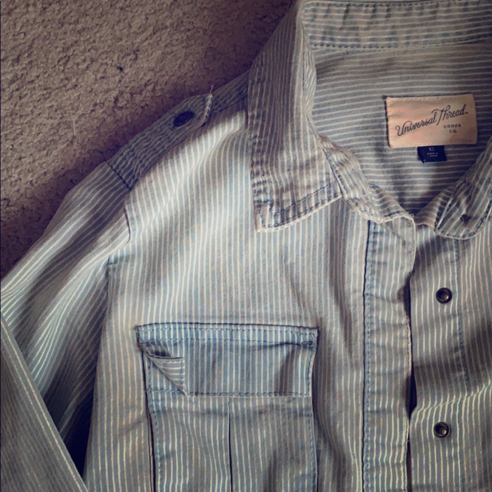 Blue, pinstriped Jacket